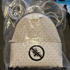 Michael Kors Cream Backpack with MK Pattern